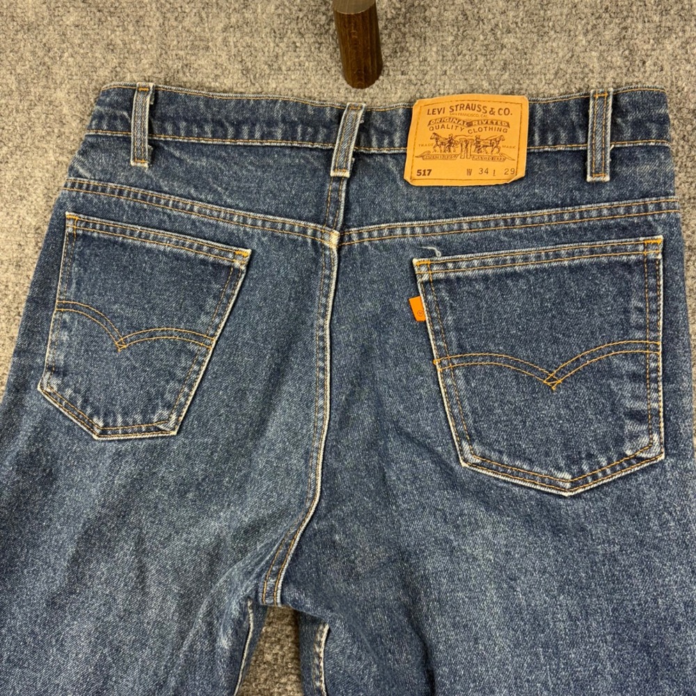 Vintage Levi Strauss & Co. 517 Jeans Mens W34 L29 Orange Tab Bootcut Denim Pants